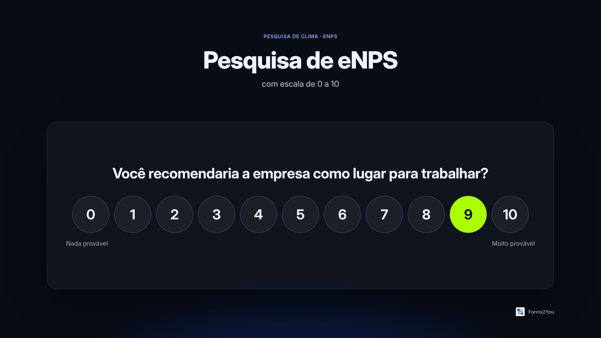 Pesquisa de eNPS com escala de 0 a 10
